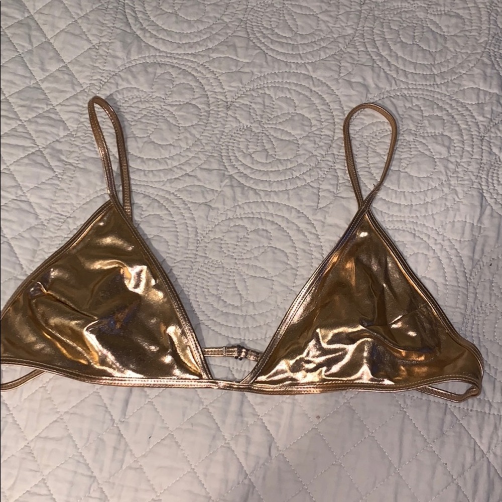 Gold Triangle Bikini Top